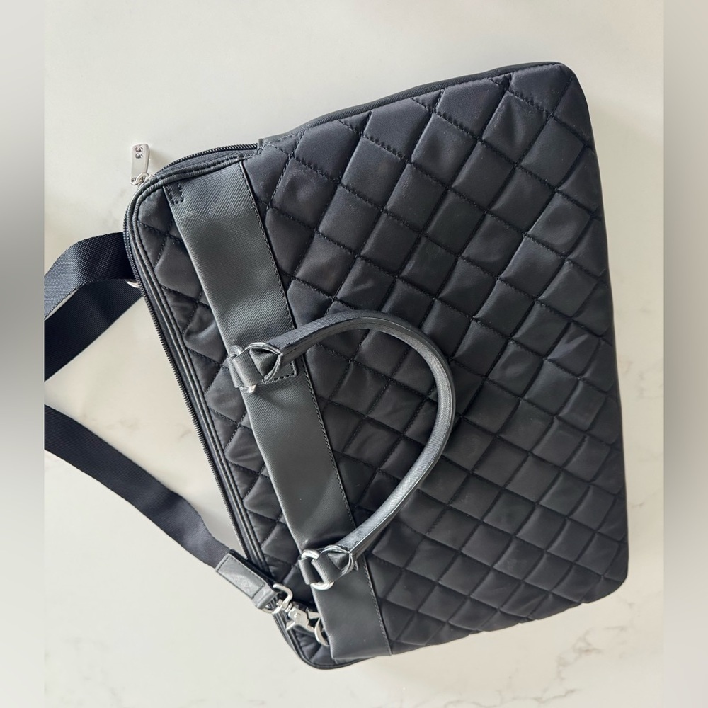 Knomo London Avignon Quilted Laptop Bag Black - Picture 5 of 7